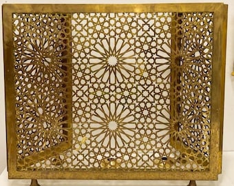 Paravento per camino fatto a mano con 3 pannelli, decorazione per soggiorno.