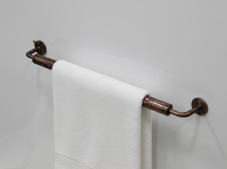 wall mounted, rack for bathroom, brass towel racks, kitchen towel bar, rod holder, bath towel holder, brass towel rod, towel bar, rustic bathroom deco, farmhouse style, mounted towel rack, copper towel bar, handcrafted racks
