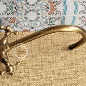 Bronze faucet antique solid copper faucet, bronze faucet made copper personalized unlacquered brass and copper for kitchen and bathroom image 3