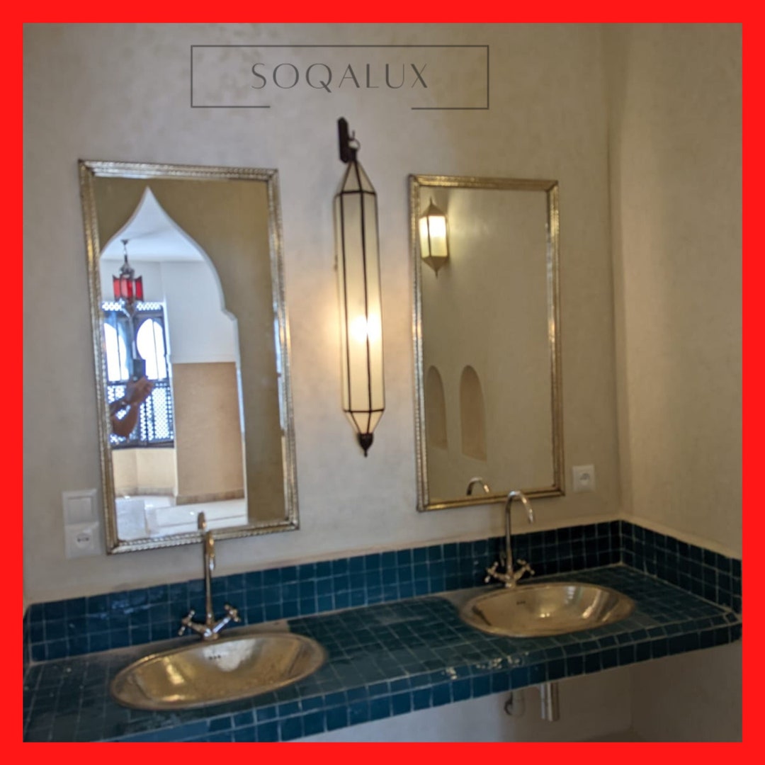 Set of 2 Wall Bathroom Mirrors, Brass Mirror, Bathroom Decor Mirror ...