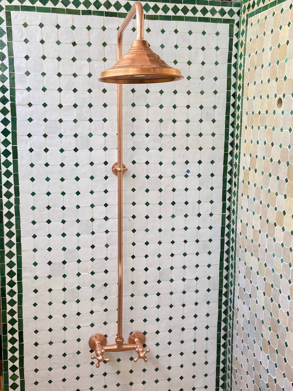 Unlacquered Solid Copper Shower for Outdoor Use - Perfect for Garden or Poolside, Stunning Copper Showerhead
