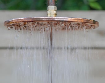 Unlacquered Solid Copper Rain Shower Head, Outdoor showerHead.