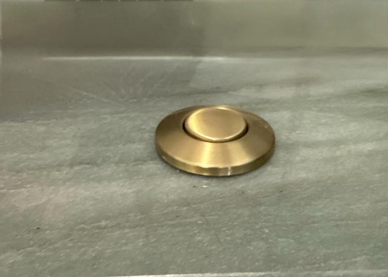 garbage disposal, garbage sink drain, air switch kit, Waste Disposal btn, disposal button, sink drain, Unlacquered Brass, Electric Sink Stoppe, Electric Air Stopper, Electric Sink Switch, Electric Air Switch, Air Switch Button, Remote Air Switch, Sink Air Switch, Brass Air Switch, Air switch kit, vintage kitchen, farmhouse kitchen, solid brass, raw brass, disposal switch, garbage disposal, unlacquered brass, kitchen upgrade, air switch kit, patina ready, countertop switch.