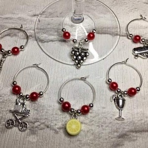 Cocktail Hour Wine Glass Charms, Hen Party, Birthday, Wine Lover, Gin Lover, Secret Santa, Stocking Filler, Outside Bar, Hot tub drinks, Spa