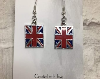 Boucles d'oreilles Union Jack, boucles d'oreilles Eurovision, Jeux Olympiques de Paris 2024