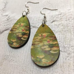 Monet Earrings, Famous Painting Earrings, Secret Santa Gift, Teacher Gift
