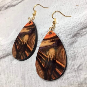 Famous Painting Earrings,The Scream,  Novelty Earrings, Artist Gift