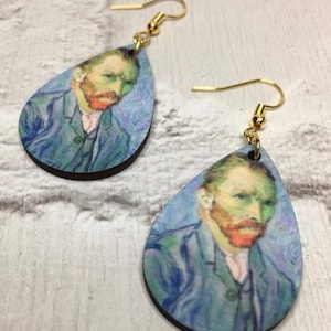 Famous Painting Earrings, Van Gogh,, Novelty Earrings, Fun Earrings, Quirky Earrings, Artist Gift, Mothers Day Gift