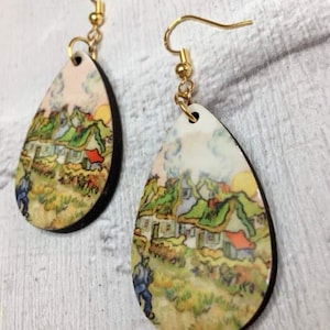 Van Gogh Earrings, Famous Painting Earrings, Art Lover Gift