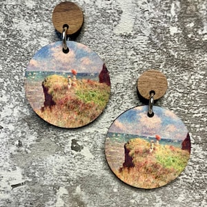 Monet Ohrringe, berühmte Gemälde Ohrringe, berühmter Künstler, einzigartiges Geschenk, Muttertagsgeschenk