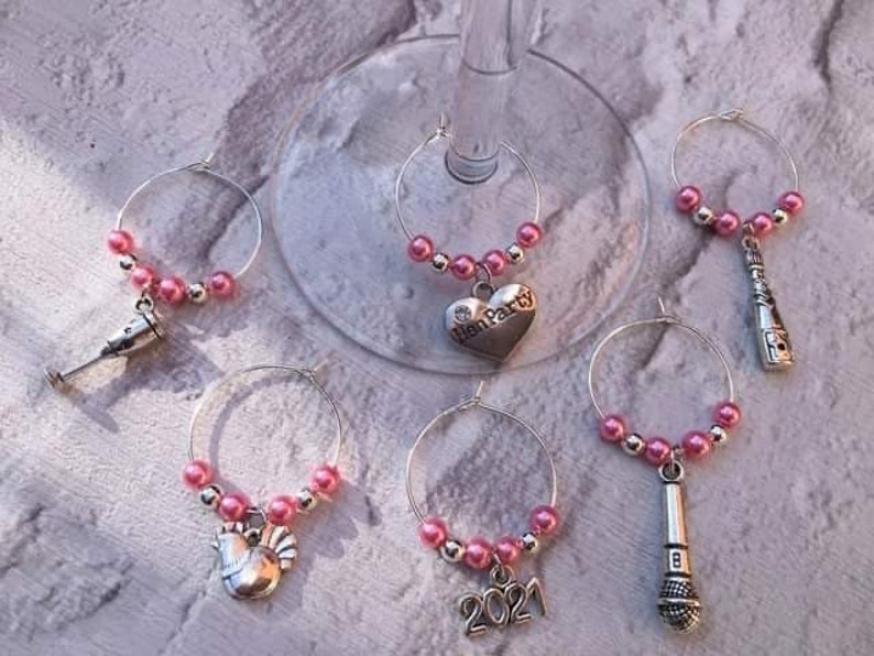 Hen Party Wine Glass Charms Hen Party Favours Bridal Party Etsy