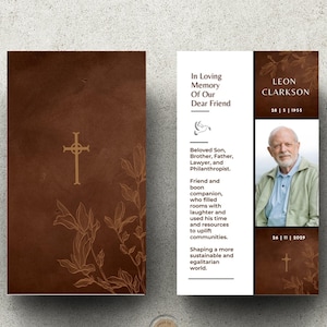 Minimalist Funeral Prayer Card Template, Editable Memorial Prayer Card Template, Funeral Prayer Card, Catholic Card, In memorial Canva DIY.