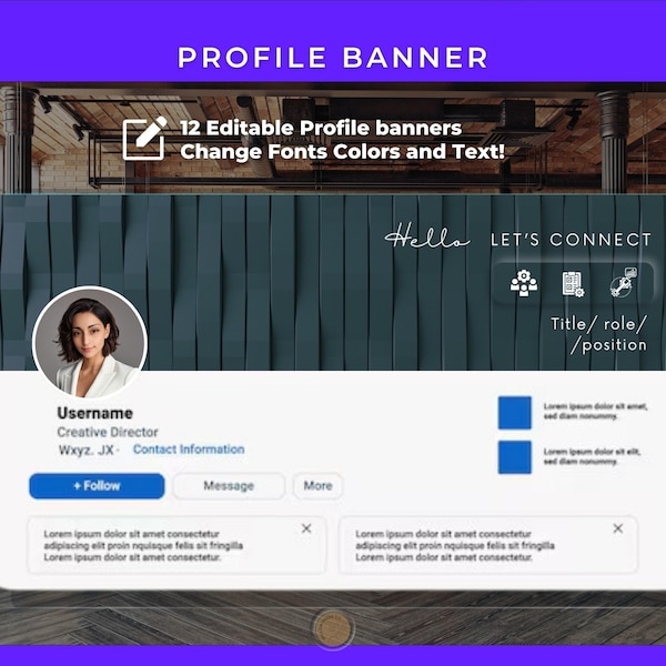 Stylish LinkedIn Banners: Customizable Canva Templates (Digital Download)