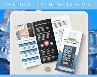 Vending Machine Business Trifold Brochure Template (Canva Editable)