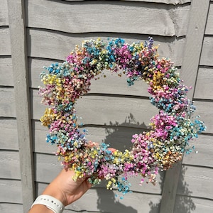 Dried Flower Wreath | Preserved and Dried Rainbow Gypsophila Wreath | Spring Home Decor | Spring Wreath | Gift Idea for Her | Easter
