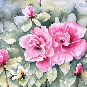 ORIGINELE handgeschilderde aquarel / bloemen / bloesems / bloemenschilderij / botanische illustratie / tekening / kunstwerk / bloemenaquarel