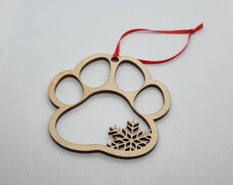 Dog Paw Christmas Ornament