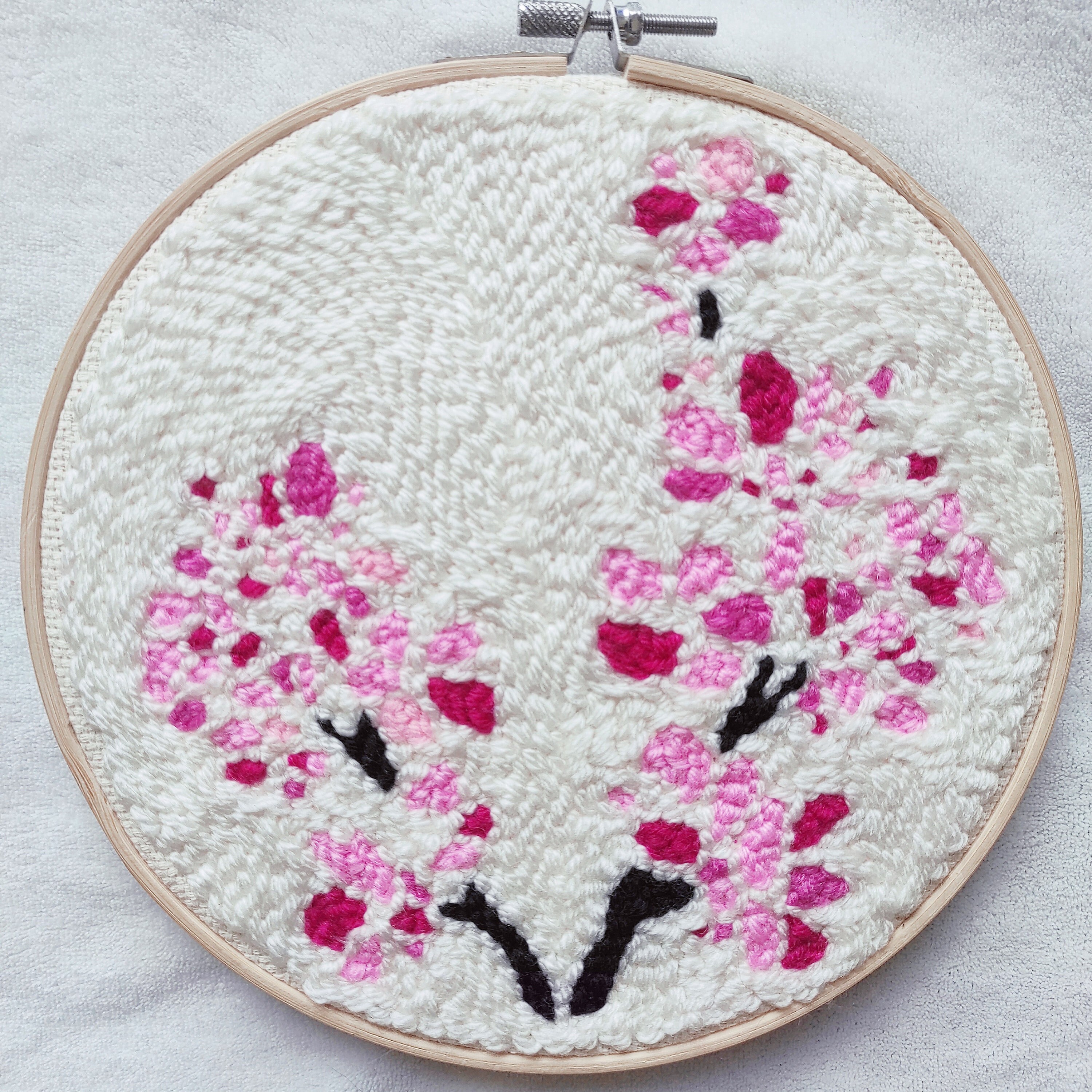 Punch Needle Cerisier en Fleur