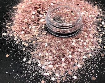 Rose gold glitter 2oz