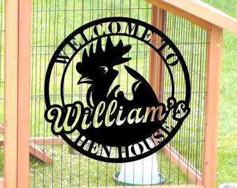 Custom Chicken Farm Metal Sign Hen House Sign Metal Chicken Coop Sign Hen House Name Sign Our Little Coop Sign Chicken Coop Metal Wall Art