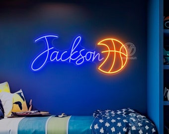 Custom basketball neon sign, personalized basketball neon sign, basketball player gifts, basketball room decor, Basketball Sign Wall Decor