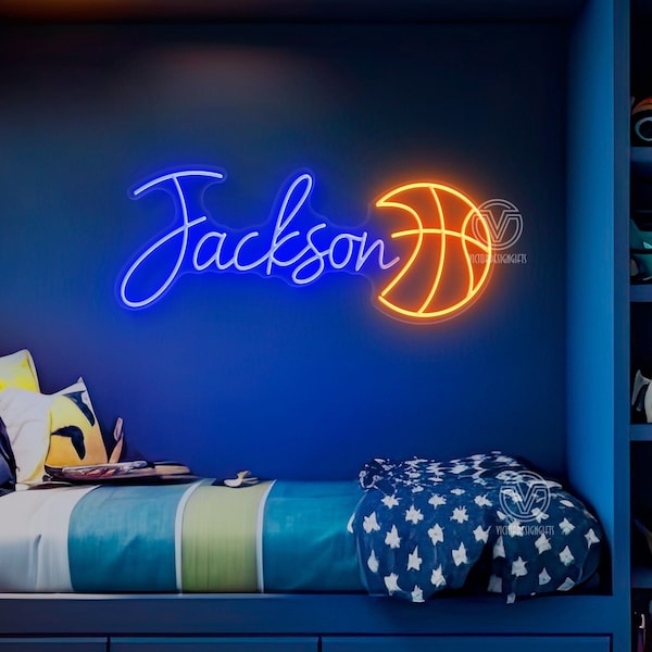 Custom basketball neon sign, personalized basketball neon sign, basketball player gifts, basketball room decor, Basketball Sign Wall Decor