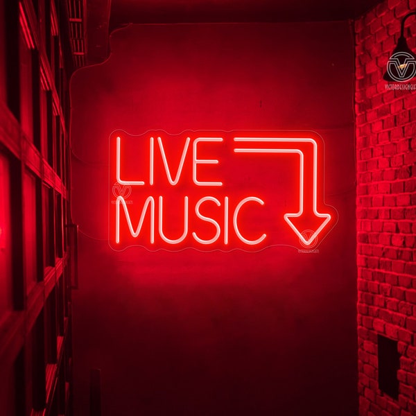 LIVE MUSIC Neon Sign,Custom Live Music Led Sign,Music Studio Decor,Retro Home Decor,Neon Sign Wall Art