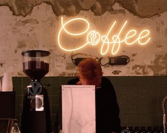 Coffee Neon Sign, Coffee Bar Sign, Custom Neon Sign for Coffee Shop Wall Decor, Led Night Light Personalized Gifts for Opening