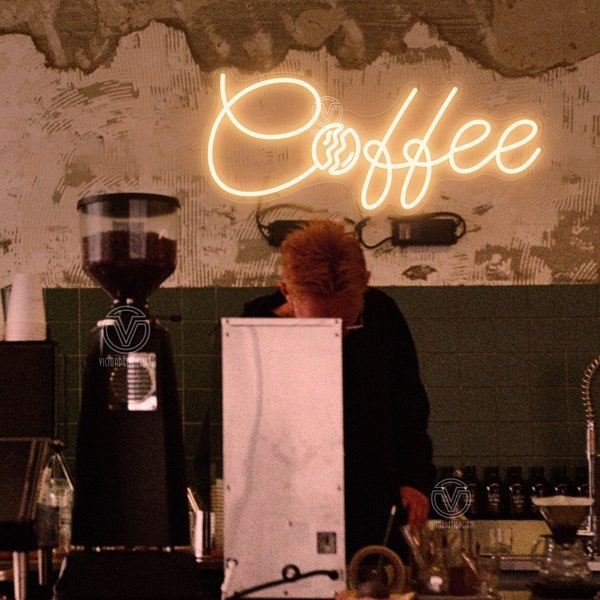 Kaffee Neon Schild, Coffee Bar Schild, Benutzerdefinierte Neon Sign für Coffee Shop Wanddekor, Led Nachtlicht personalisierte Geschenke zur Eröffnung