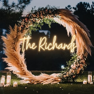 Placa de neon para casamento, placa de neon personalizada, placa de neon LED personalizada, placas de neon com nome para casamento, placa de neon LED, presentes personalizados, decoração para casa