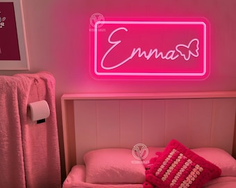 Personalized LED Dorm Wall Light | Custom Name Neon Sign for Kids & Teens | Bedroom Decor for Girls | Birthday Gift | College Dorm Neon Sign