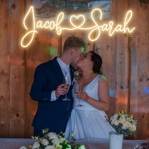 Wedding Neon Sign, Wedding Initials Neon Sign, Custom Heart Neon Sign, Personalized Wedding Initials With Heart Art Decor