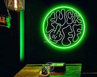 F*ck Off Retro Font Neon Sign, 3D Engrave Neon Sign, Wall Decor, Bedroom Decor, Home Decor Personalized Gifts