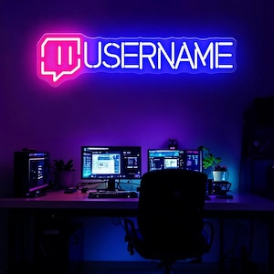 Custom Gamer Neon Sign, Gamer Tag Neon Sign, Game Room Neon Decor, Streaming Name Sign, Gifts for Gamers, Gaming Wall Art, Gamer Led Light