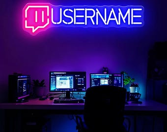 Custom Gamer Neon Sign, Gamer Tag Neon Sign, Game Room Neon Decor, Streaming Name Sign, Gifts for Gamers, Gaming Wall Art, Gamer Led Light