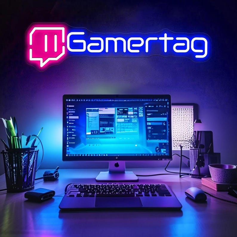 Custom Gamer Neon Sign, Gamer Tag Sign, Game Room Decor, Custom Game