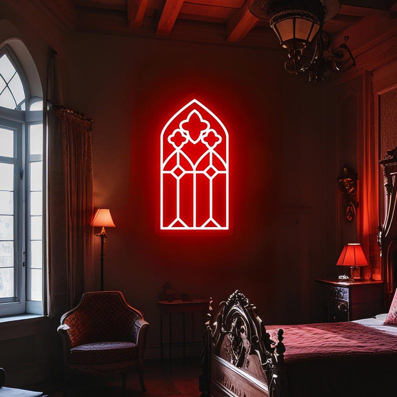 Example Signage Using Gothic Gothic Neon Sign Custom, Gothic Decor, Halloween Neon, Gothic Dark ...