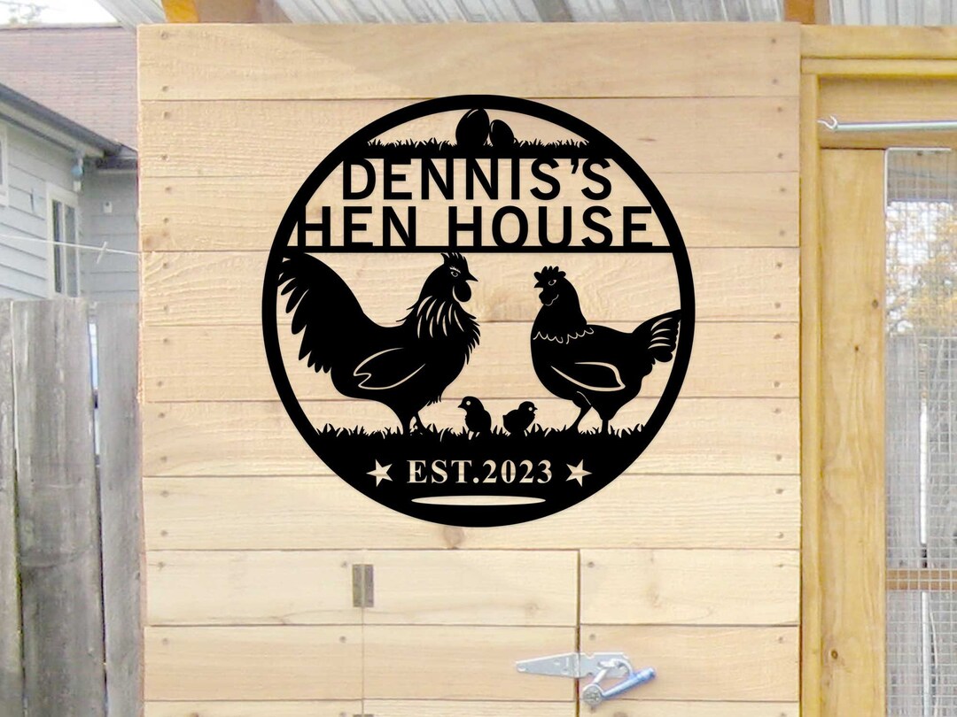 Hen Sign Custom Metal Chicken Coop Sign, Custom Metal Chicken Sign, Custom Metal ...