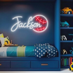 Custom Name Neon Sign For Kids, Baseball Neon Sign Custom Neon Sign Bedroom Decor Kids Room Decor Gift For Kids,Birthday Teenage Girls Gifts image 12