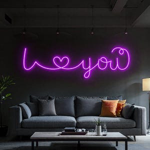 Placa de neon "Eu te amo" | Luz neon LED personalizada | Presente romântico para o Dia dos Namorados | Decoração para casa e quarto | Cenário para fotos de casamento, Presente feito à mão