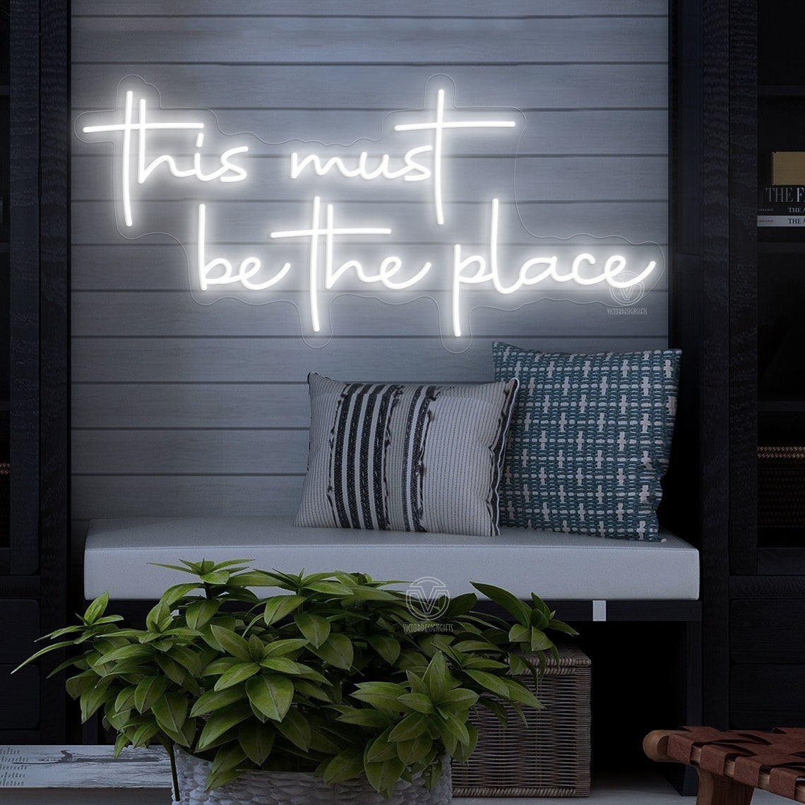 Enseigne Néon "This Must Be The Place" 29 Pouces - Blanc Chaud - USB