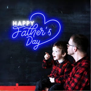 Glücklicher Vatertag Neon Schild, Geschenke für Papa, Licht Hauswand Vatertag Party Dekoration, Vatertag Neon Schild, Geschenke für Ihn