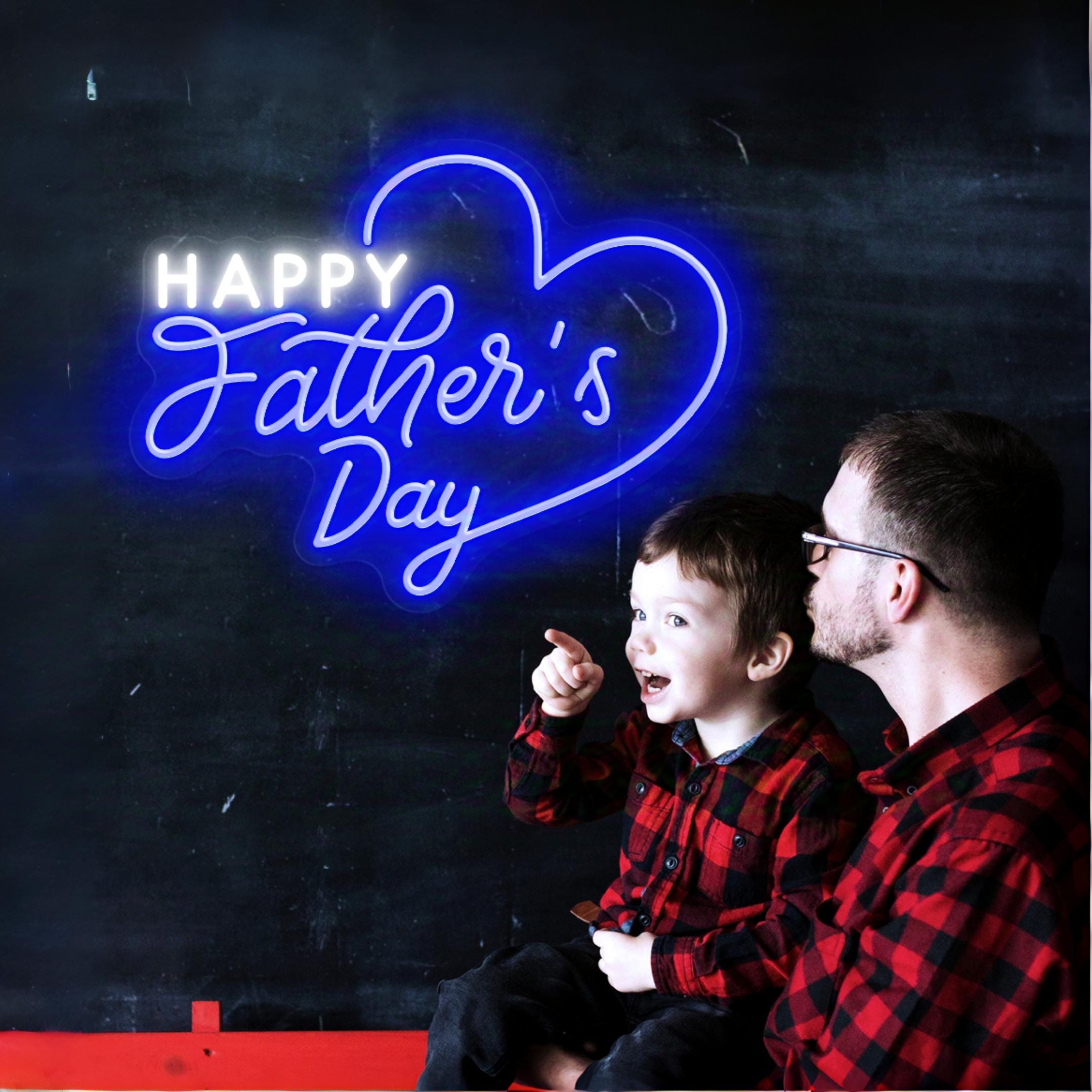 Custom Happy Father's Day Neon Sign – Personalized LED Light For Wall Decor & Party Backdrop