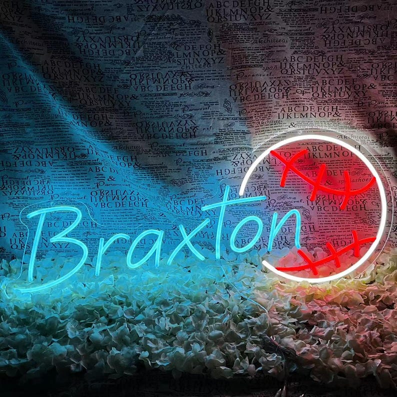 Custom Basketball Neon Sign, Custom Name Neon Sign for Kids, Dorm Wall Decor, Bedroom Neon Kids Room Decor LED, Basketball Sign Wall Decor image 12