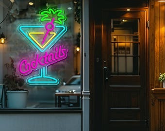 Bar Neon Sign Custom Name, Business Decoration Custom Neon Bar Signs, Cocktail Bar neon sign, Custom Bar Shop Neon Signs, Bar Led Lights