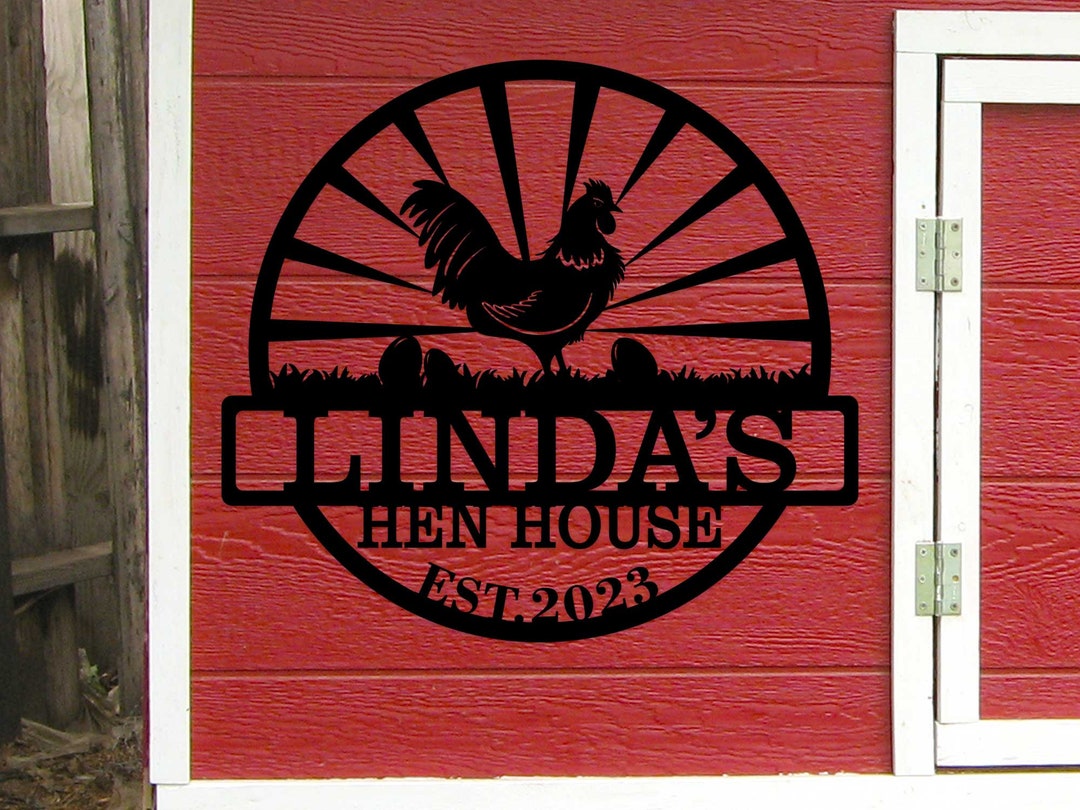 Hen Sign Customized Chicken Farm Metal Sign, Hen House Coop Sign, Family Name ...