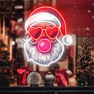 Santa Claus Neon Sign, Merry Christmas Sign, Christmas Decor, Christmas Gift, LED Light, Custom Neon Sign, Christmas Party Decor
