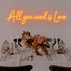 Alles was du brauchst ist Liebe Leuchtreklame, Hochzeit Leuchtreklame, Benutzerdefinierte Leuchtreklame, Benutzerdefinierte Neon-LED-Schild, Hochzeitsschilder, LED Neonlicht-Zeichen, Wohnkultur