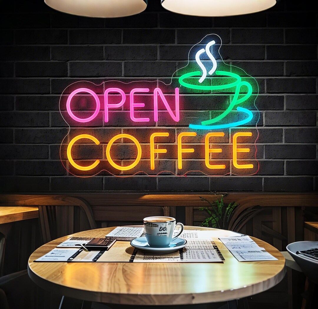 Coffee Neon Sign, Open Neon Coffee Led Sign, Coffee Neon Light, Coffee ...