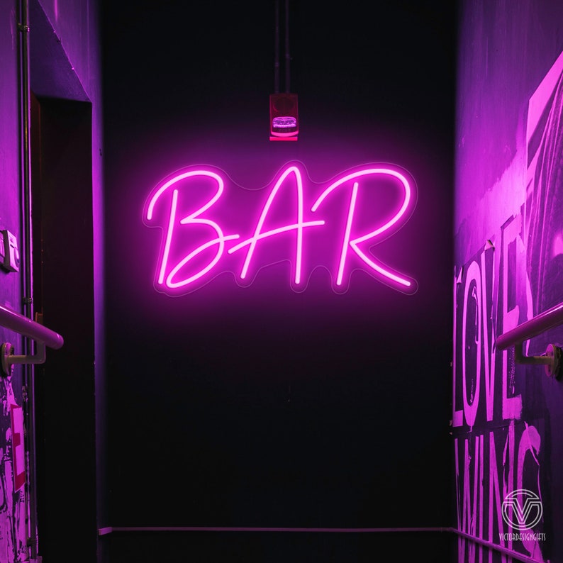 Bar Neon Signs Custom Bar Sign Neon Bar Sign Neon Sign Etsy Canada